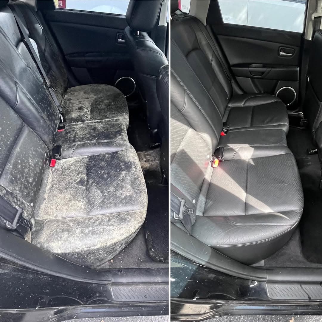 Rear bench fabric mold before and after