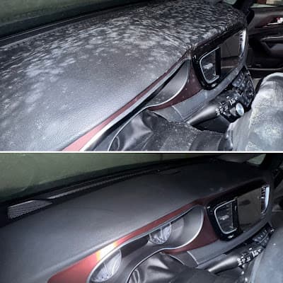 Dashboard and console mold before and after